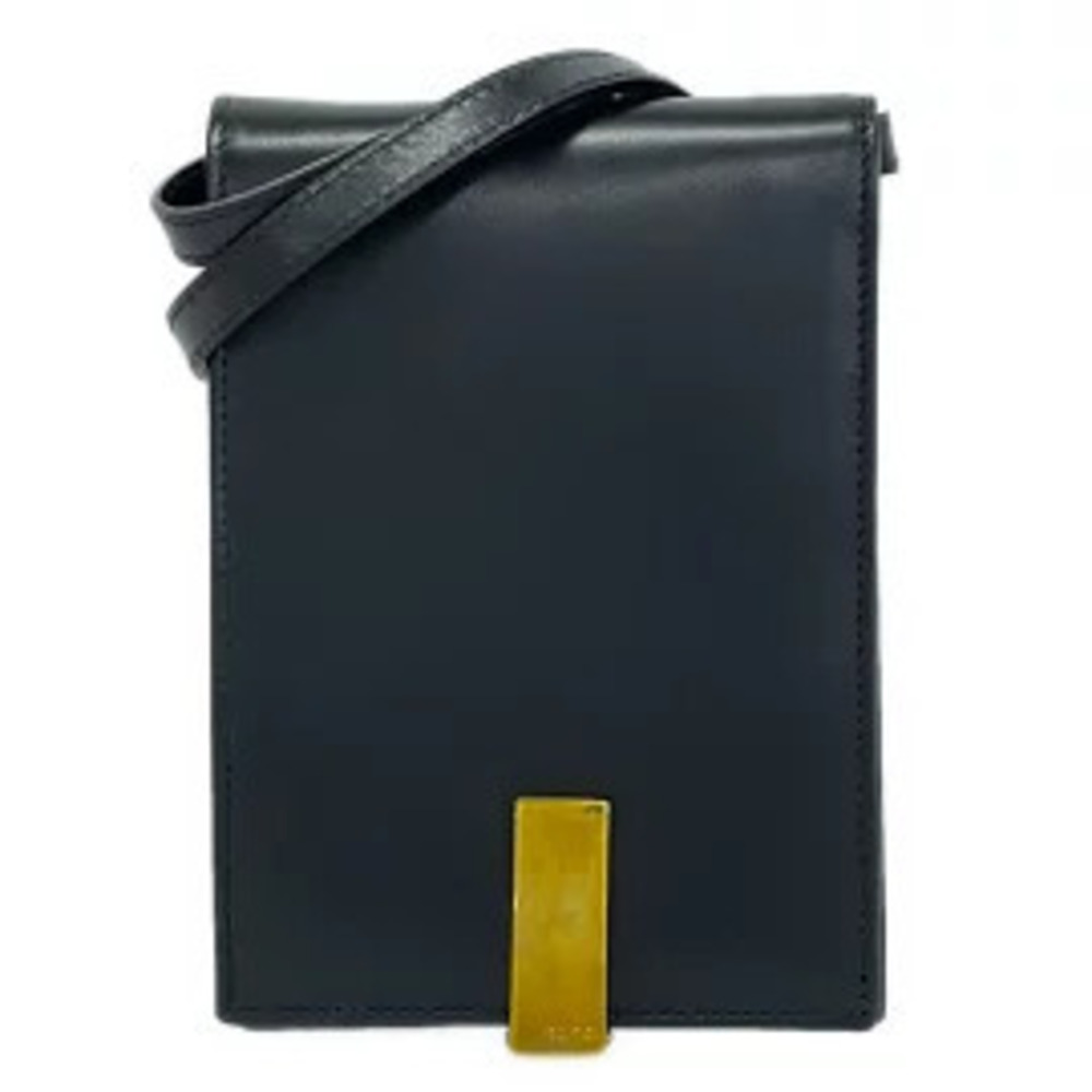 Gucci wallet black gold leather